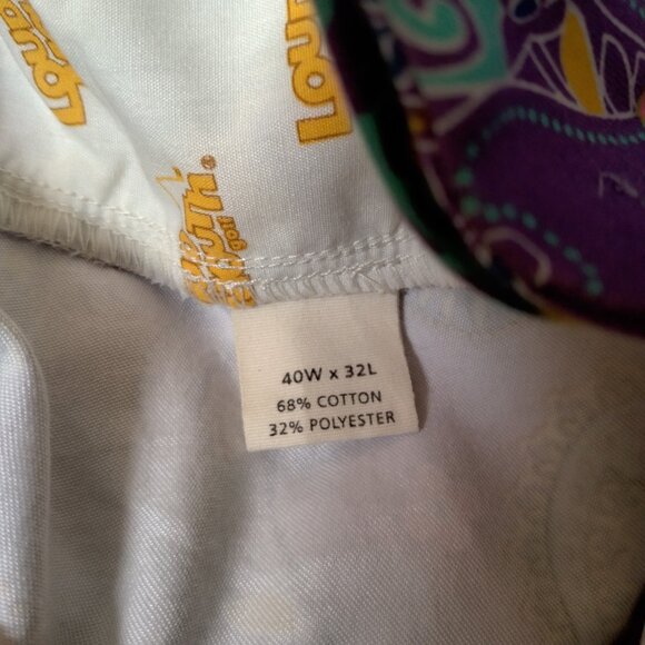 Loudmouth Golf Pants Men 40x32 Purple Pazeltine Paisley Floral Golfing Colorful - Picture 6 of 16